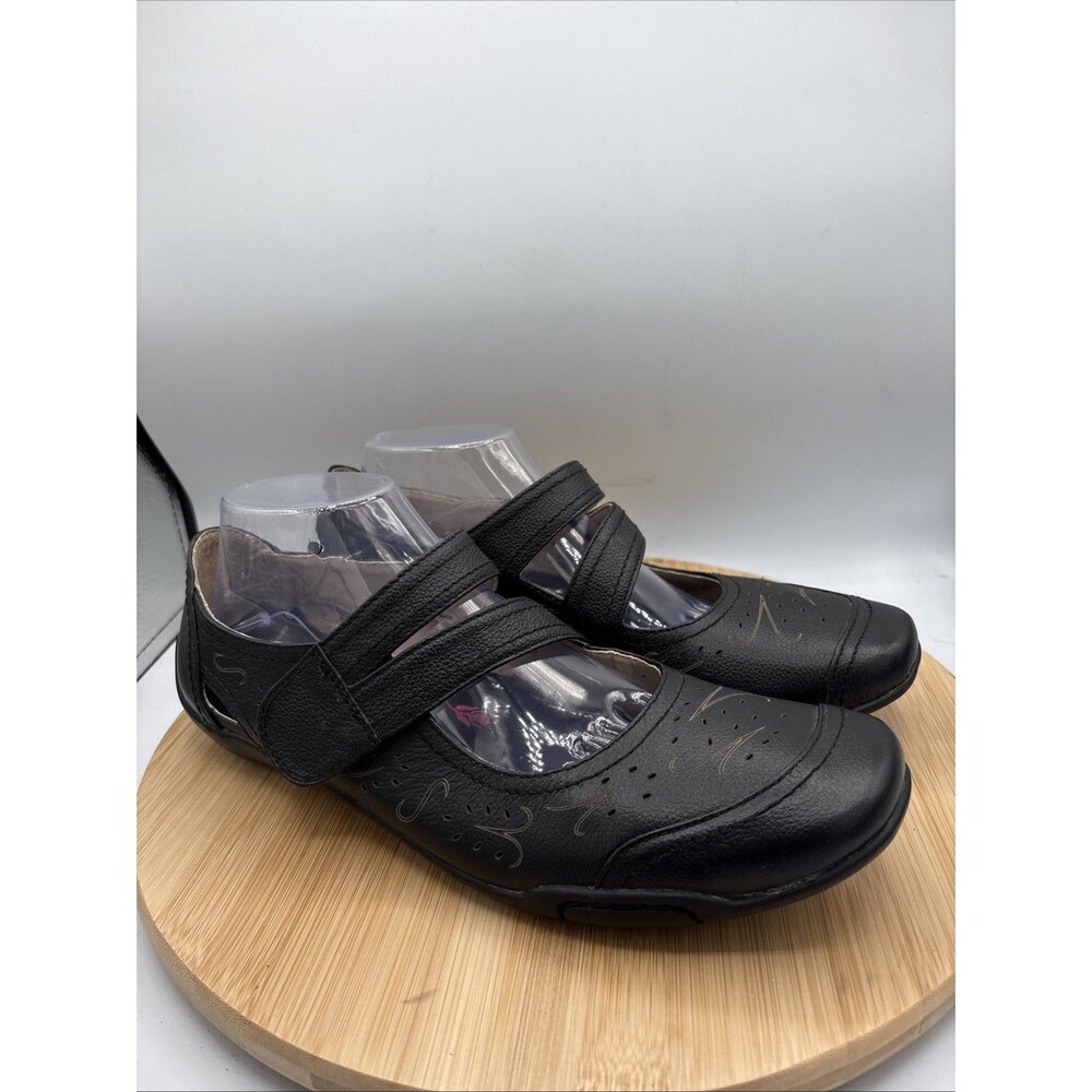 Ros Hommerson Chelsea Mary Jane Shoes Women 10.5W Black Leather Comfort Wide